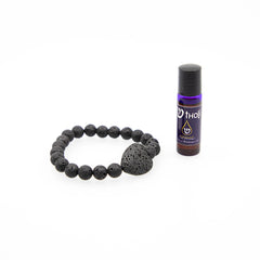 Lava Stone Elastic Bracelet Essential Oil Wearable Set