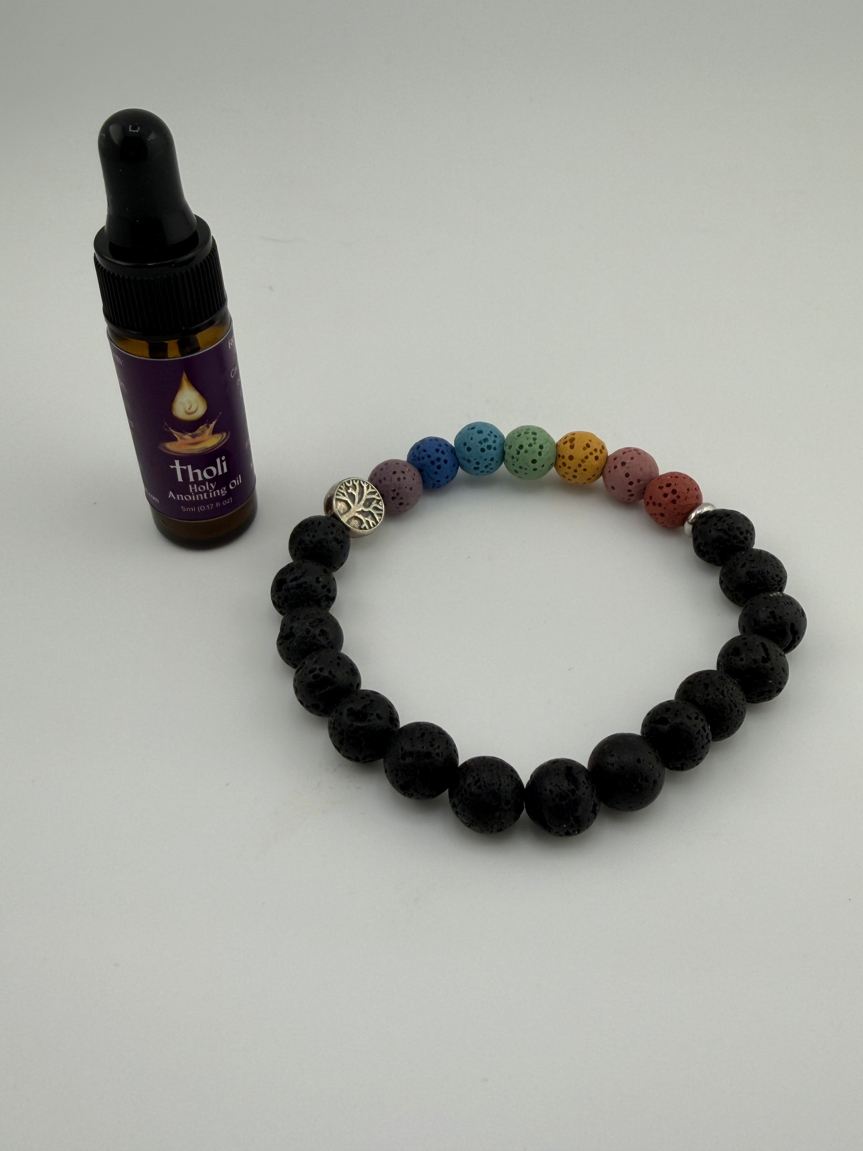 Lava Stone Essential Oil Bracelet + Holy Anointing Oil Set