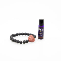 Lava Stone Elastic Bracelet Essential Oil Wearable Set