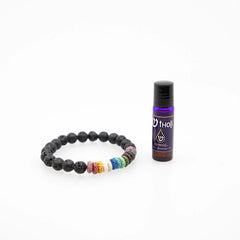 Lava Stone Elastic Bracelet Essential Oil Wearable Set