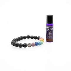 Lava Stone Elastic Bracelet Essential Oil Wearable Set