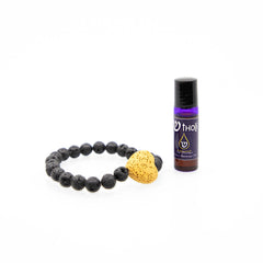 Lava Stone Elastic Bracelet Essential Oil Wearable Set